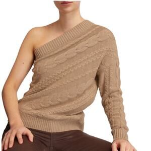 L'Agence Zoey one shoulder cable sweater, medium, minimalist, classic, simple
